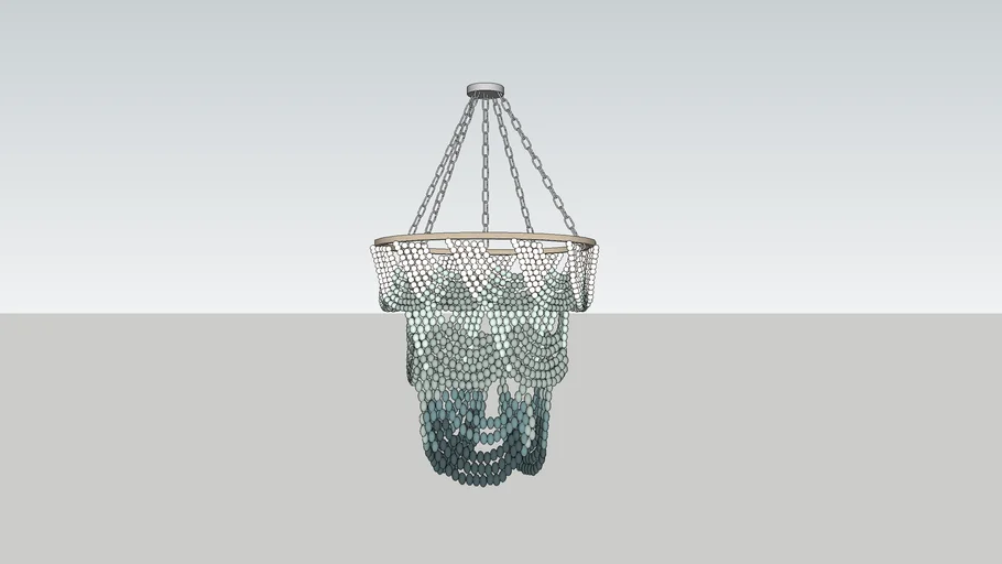 Coastal Living Ombre Wood Bead Chandelier