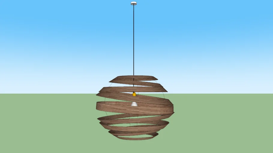 Wood veneer ceiling lamp