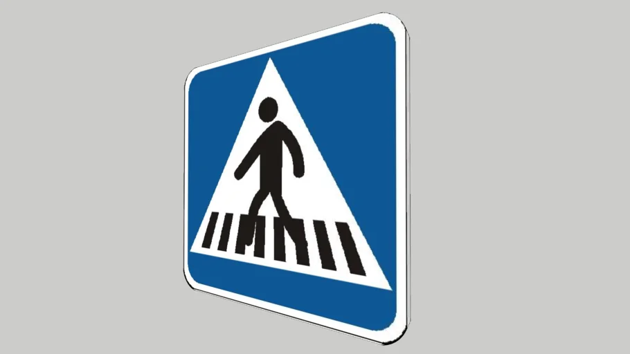 Señal Paso Peatones Española (S13) - Pedestrian Crossing Spanish Sign