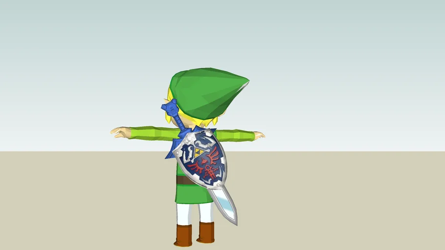 Zelda Wind Waker Link in the Hero's Clothes Master Sword Hylian Sheild