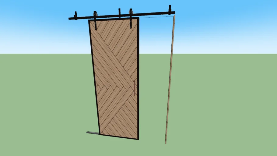 Porta de correr com trilho exposto (Sliding door)
