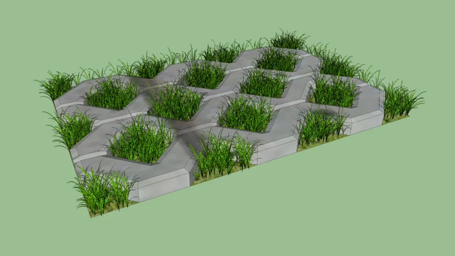 Adoquín 60x40 con césped