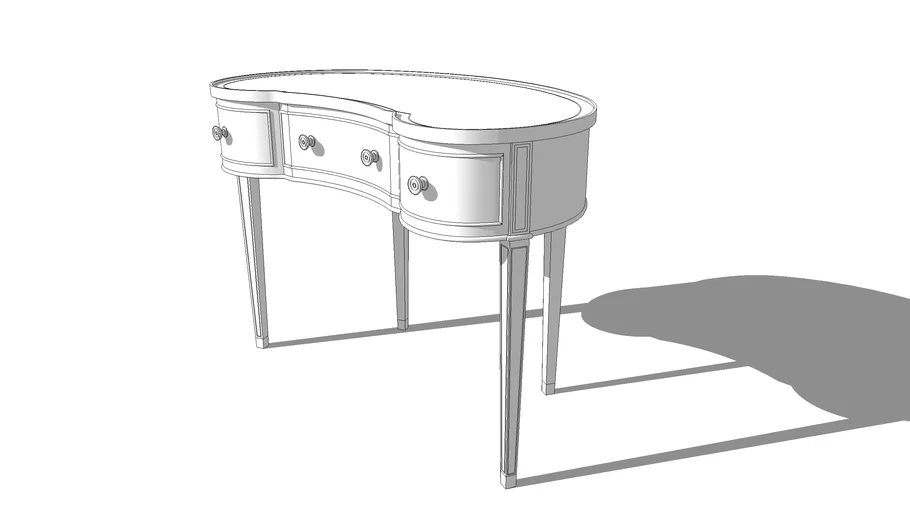 Kidney shaped dressing table