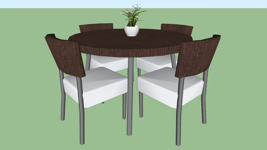Mesa de jantar redonda 4 cadeiras