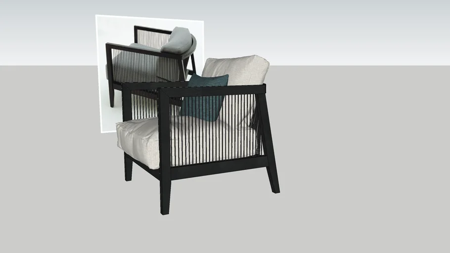 BlackWooden Lounge Chair