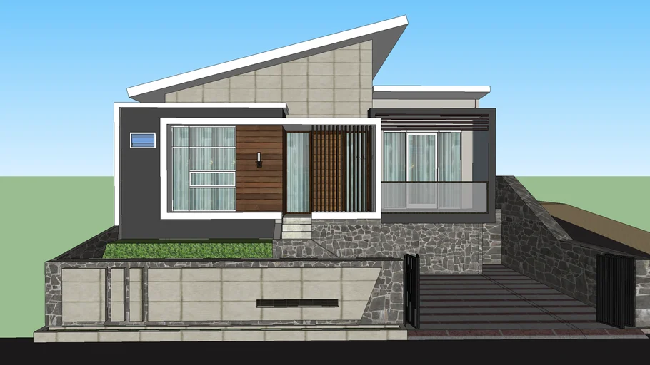 DESIGN RUMAH TINGGAL 1 LANTAI KONTUR