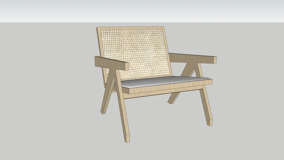 Jeanneret Teak Lounge Chair with Seat Pad