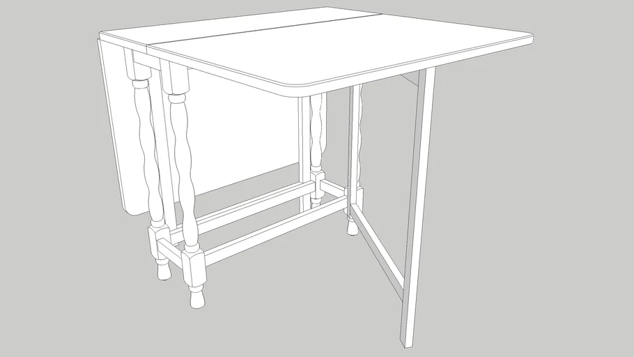 Folding Table Traditional | 3D Warehouse