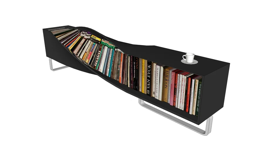 modern twisted bookshelf