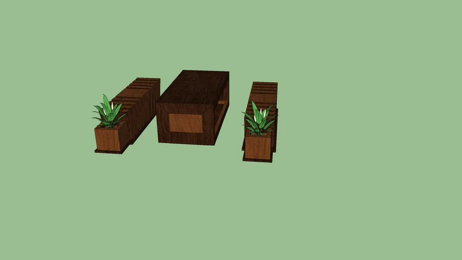 Modern Bench/Table ( DarkWood)