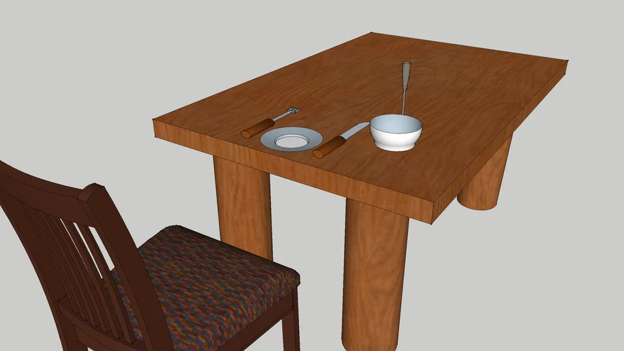A set dining table