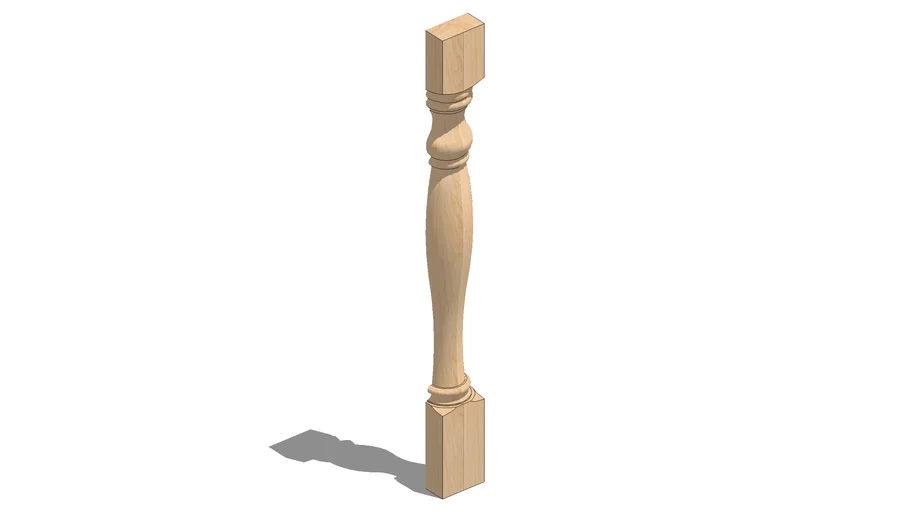 01510200-2 Colonial Island Column - Half  (  3.5" x 1.75" x 34.5" ) 