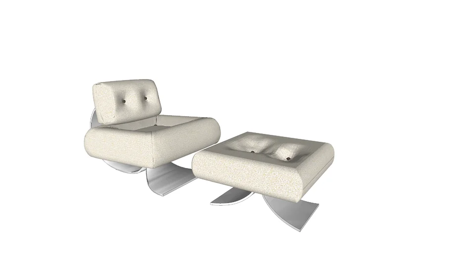 Alta lounge chair and footsool by Oscar Niemeyer