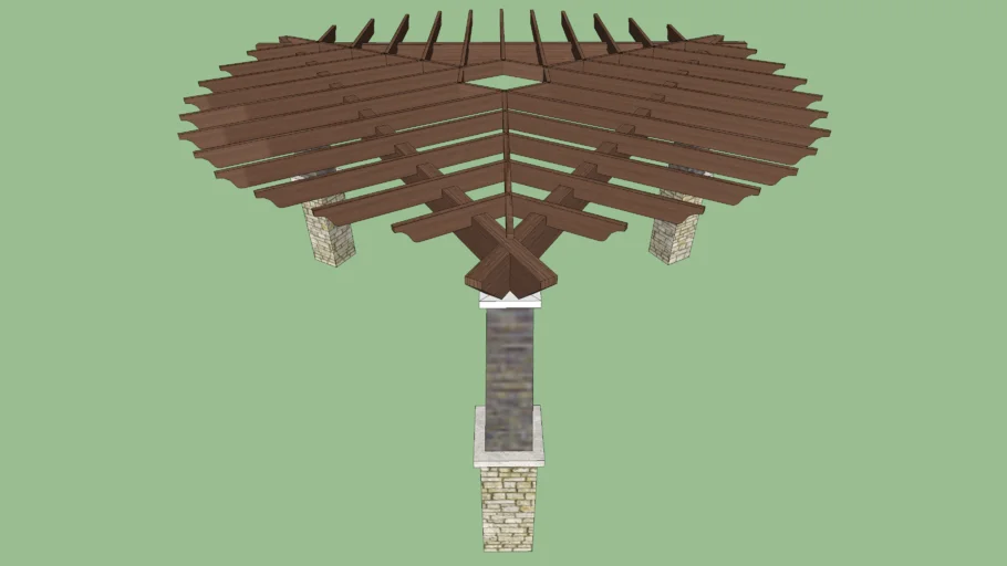 Pérgula com base triangular
