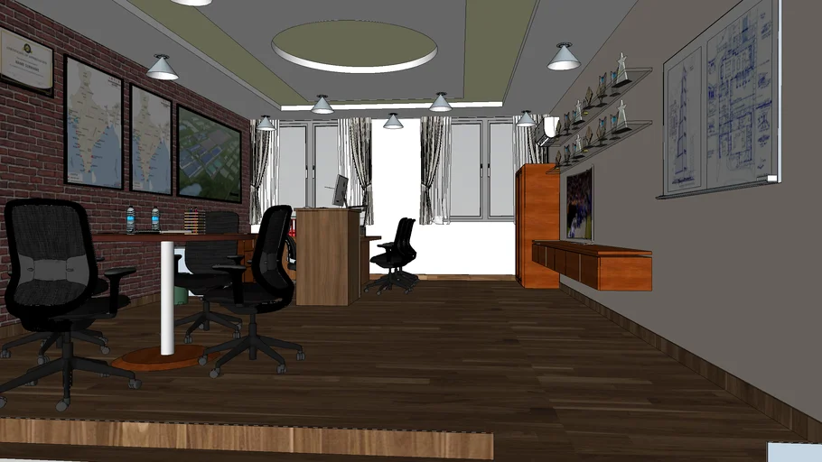 Office Interior, Stretch False Ceiling