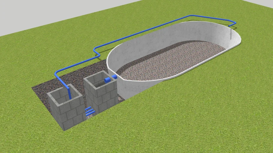 Projeto lago ornamental simples