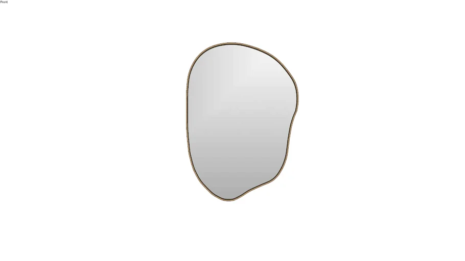 Espelho orgânico decorativo com moldura em madeira