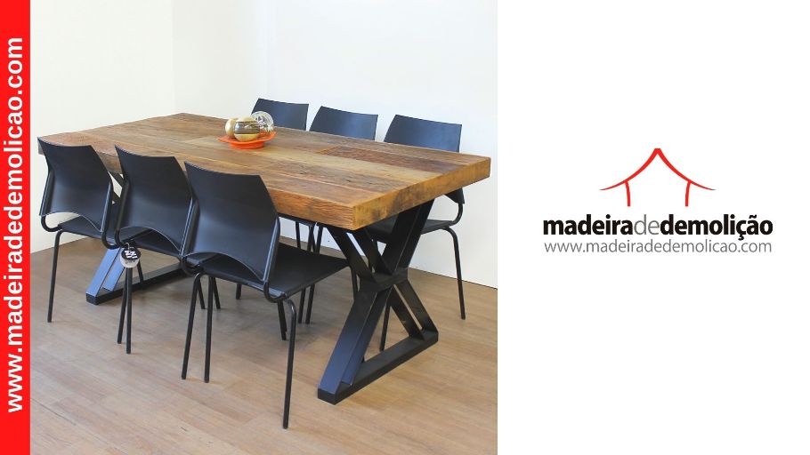 MESA DE MADEIRA - MESA RUSTICA - FERRO AMPULHETA 1,60X0,80M