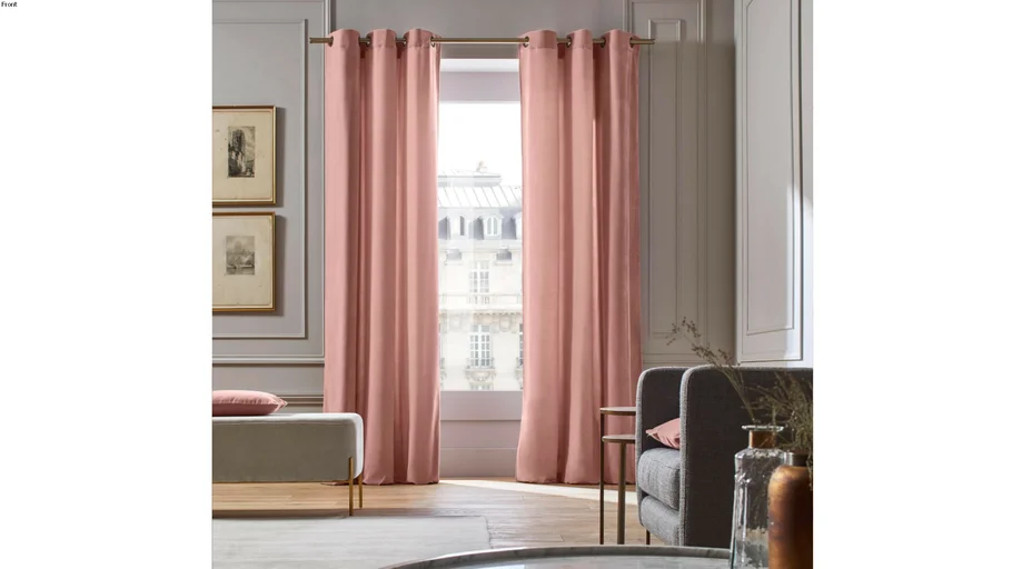 Gold eyelet curtain DARIO by Madura Powder pink / 249€ - 299€ TTC