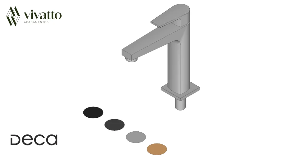Torneira de mesa Level Bica Média Lavatório - Deca Metais