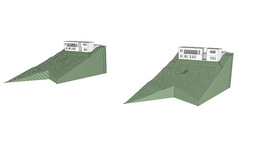 Maquetes volumetriques Llavaneres amb escala lateral i central