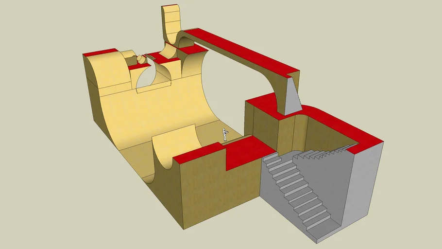 Halfpipe with bridge