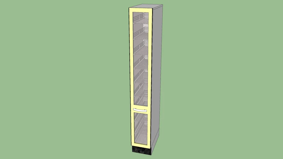 Kitchen Tall Rack Cabinet Glass Door