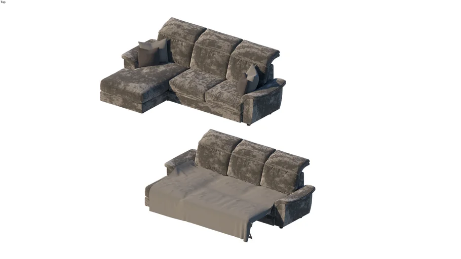 Grey Sofa-coltar extensibil IRIS