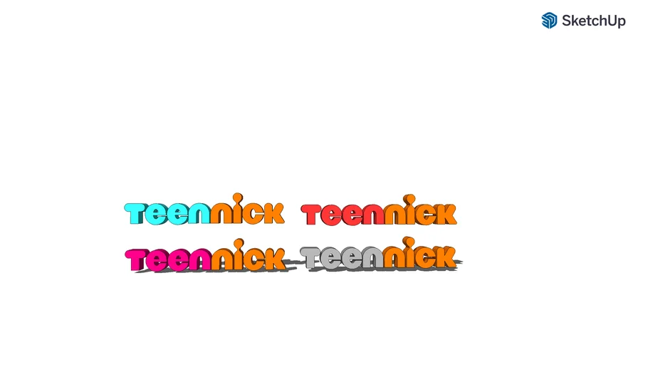 TeenNick Logo in 4 different colors