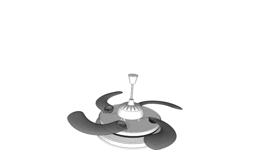 Neptune – 44″ Modern fan with 4 x ABS transparent retractable blades