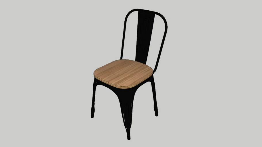 SILLA SOHO METAL GALVANIZADO Y MADERA