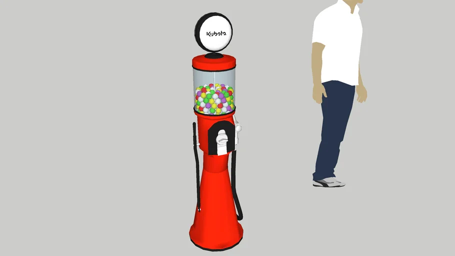 Kubota Themed Gravity Feed Pumps-Gumball Machine