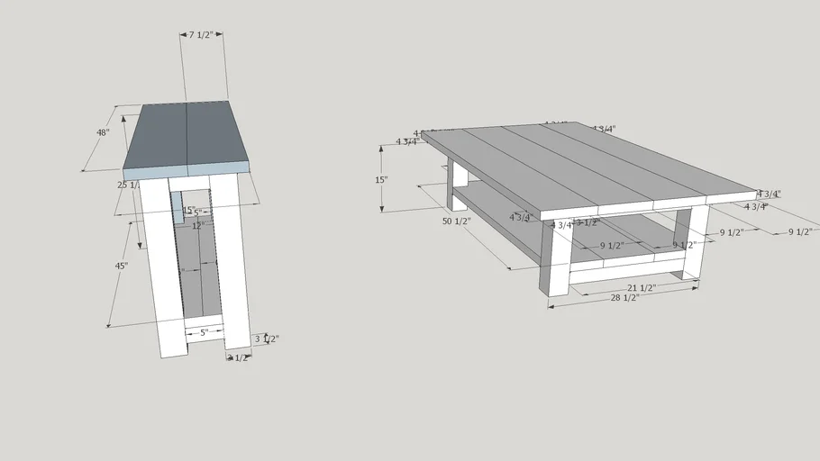 Rustic Coffee Table and Console Set