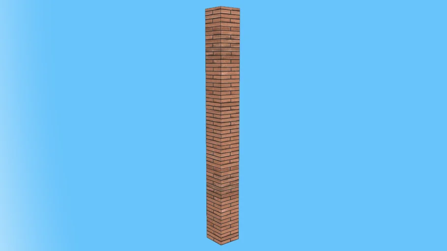 Simple red brick pilar