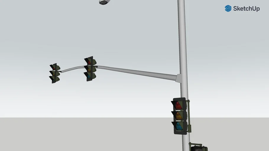 California traffic light pole with 3M signals