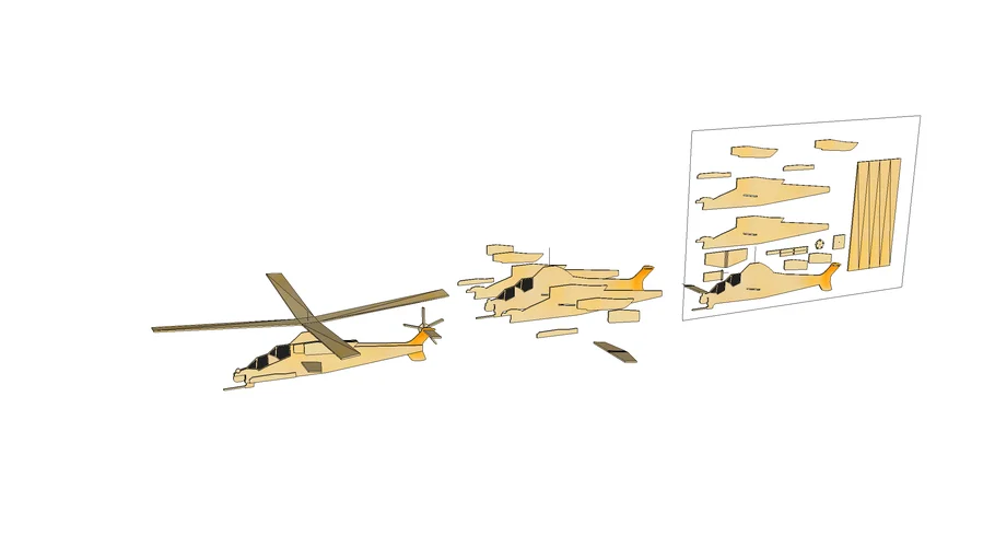 Rooivalk Attack Helicopter kite assembly and template