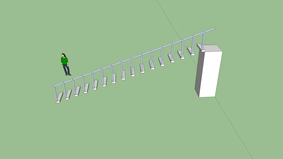 Escalera volante con barandilla
