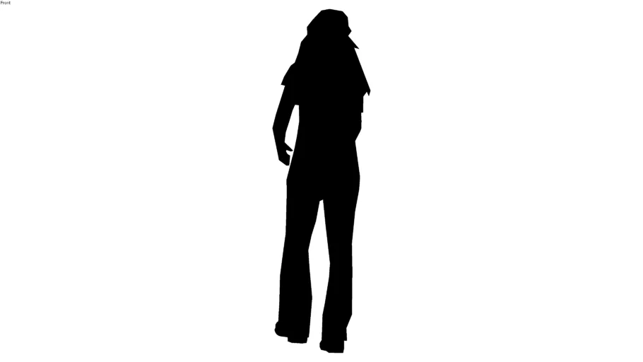 2d silhouette teen girl, facing away