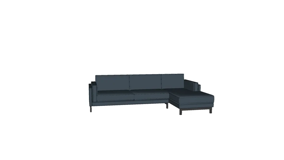 Gaby - 3 seat right chaise sectional - Interior Define