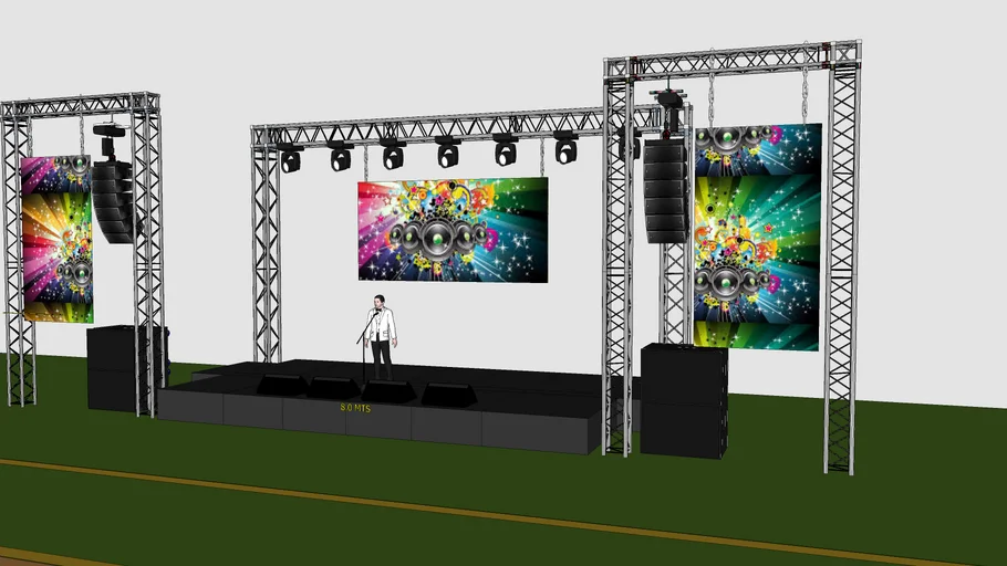 ESCENARIO PARA EVENTOS TARIMA LUCES SONIDO PANTALLAS LED