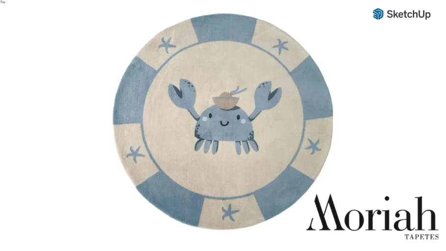 Tapete Quarto Infantil Redondo Ah Mar Marujo - Moriah Tapetes