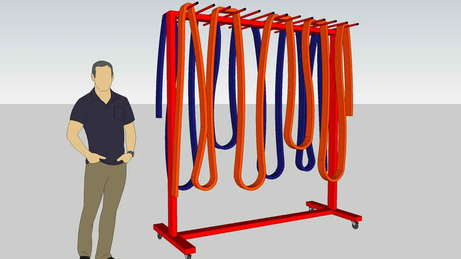 MOBILE FIRE HOSE DRYING METAL RACK