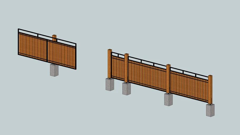 Hardwood & Steel Framed Fence