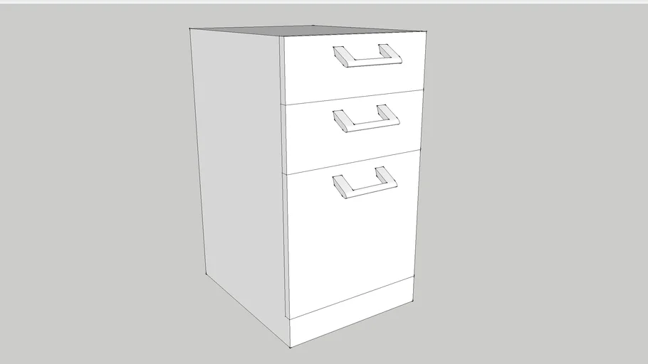 3 Drawer Storage Cabinet | 3D Warehouse