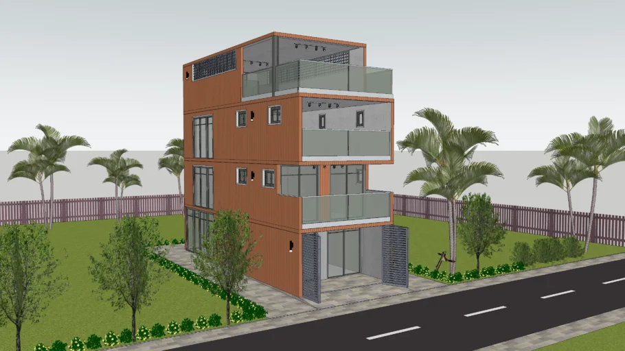 3-storey,4-Bedroom Shipping Container residence