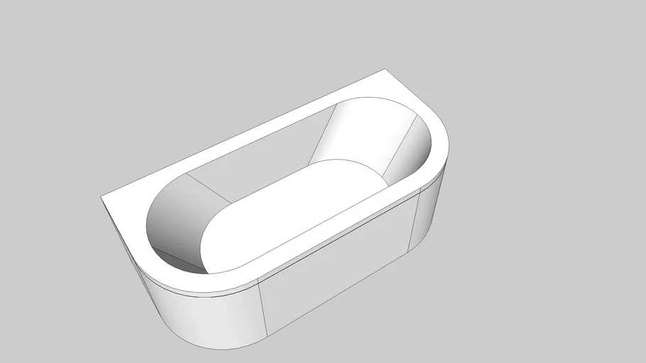 D-shaped Bath 1700 x 800mm