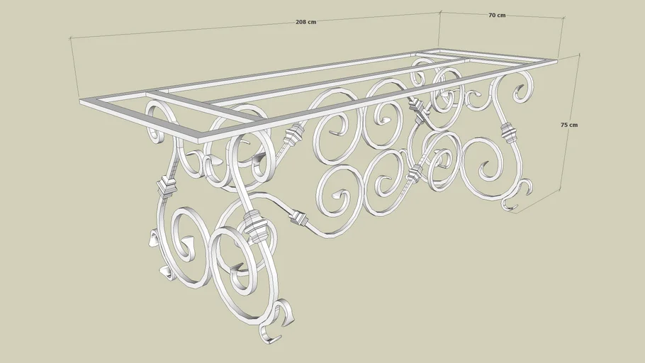 Ornate metal table base | 3D Warehouse