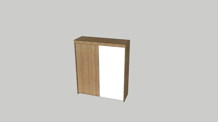 2 Door Sliding Wardrobe - Vray Ready