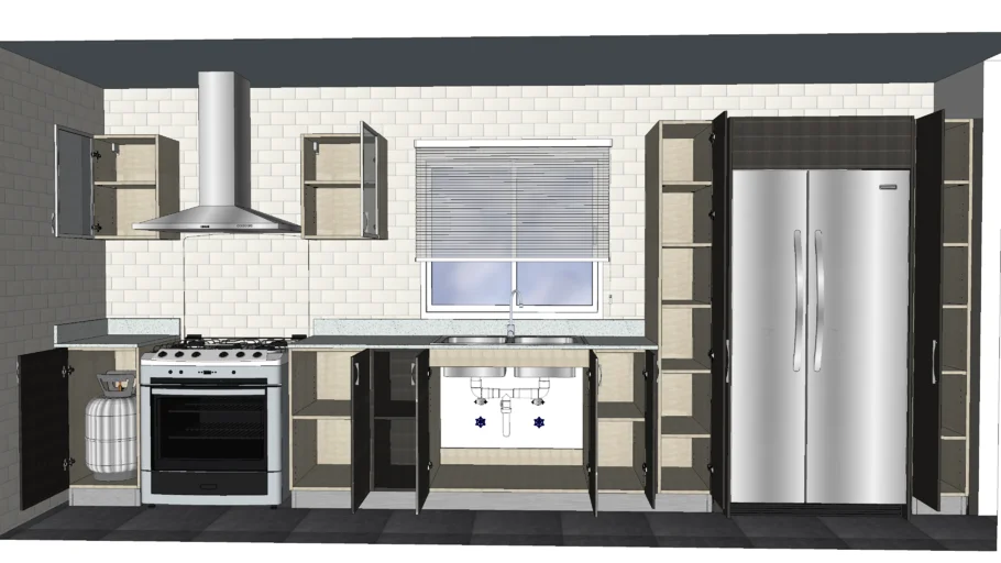 Cocina Lineal modelo Vulcano P/A