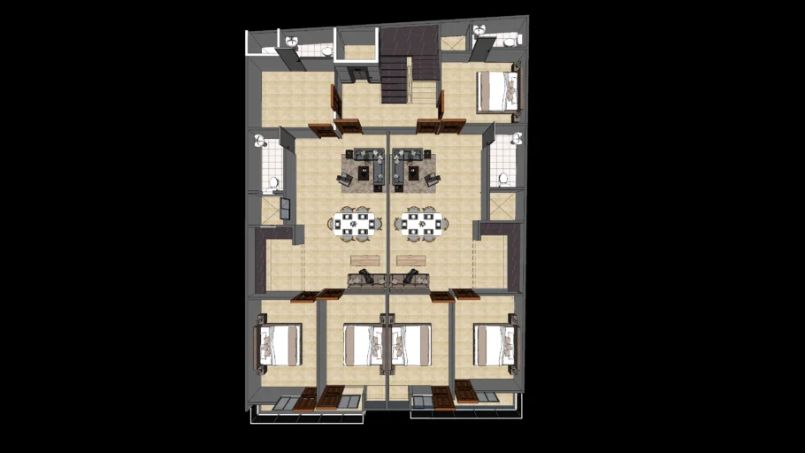 Residential Building cut view model 